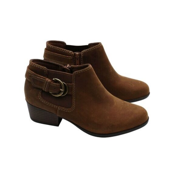 Clarks Womens Adreena Field Leather Stretch Booties - Picture 2 of 8